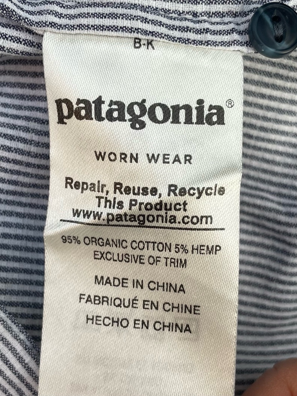 Patagonia Light Blue Striped Casual Button-Down Shirt - Picture 6 of 8